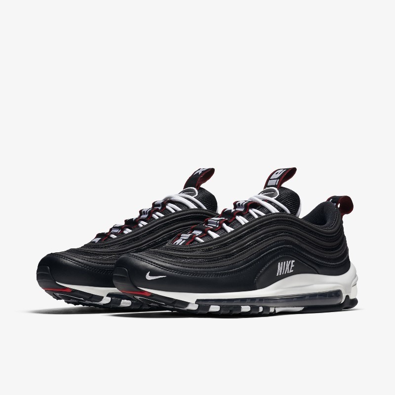 Nike – air max 97 premium – sneaker aus schwarzem clearance narbenleder